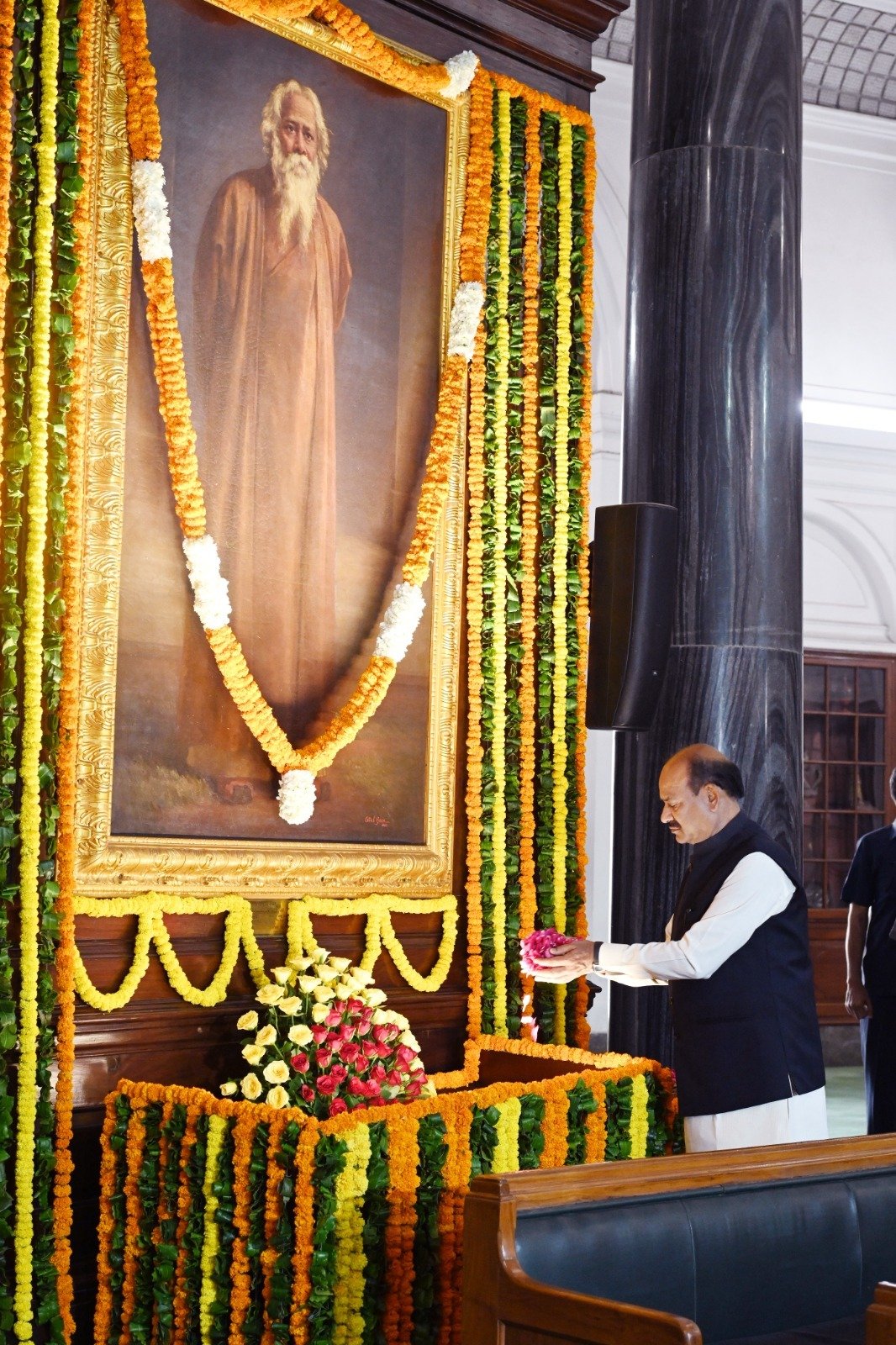 PARLIAMENTARIANS PAY FLORAL TRIBUTES TO GURUDEV RABINDRANATH TAGORE