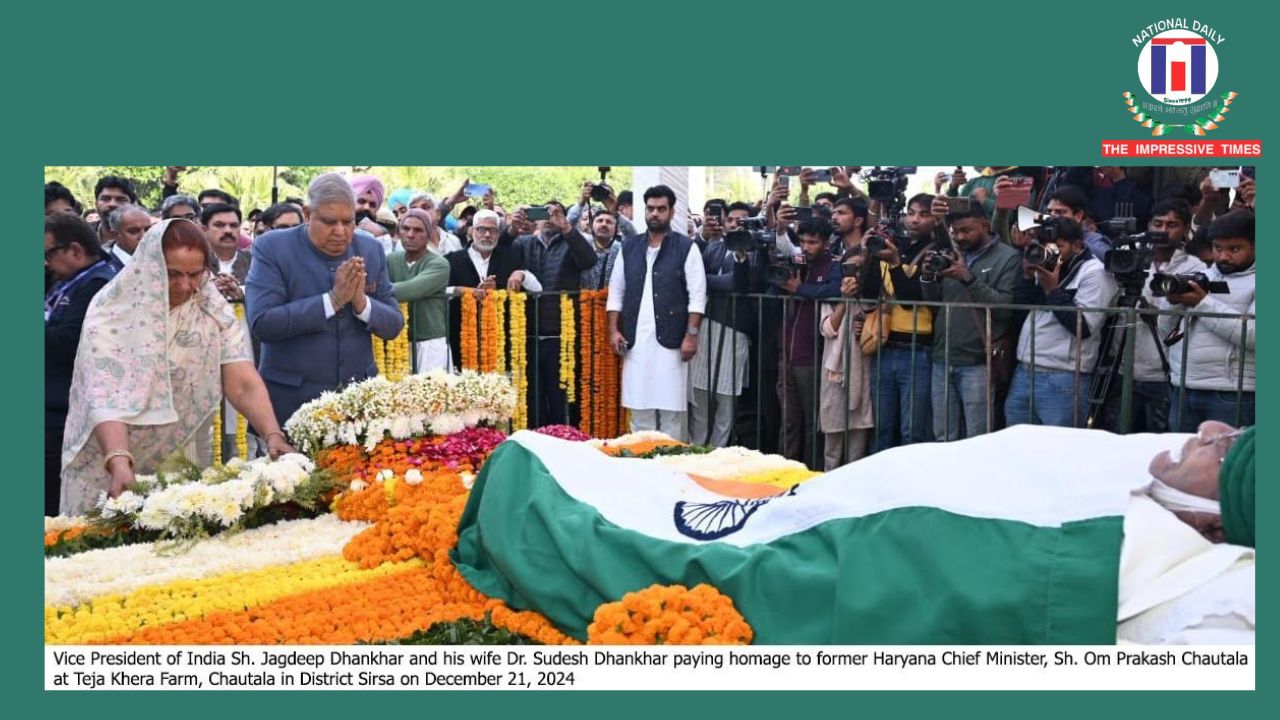 Vice President Jagdeep Dhankhar and Other Eminent Leaders Pay Tribute to Former Haryana CM, Sh. Om Prakash Chautala