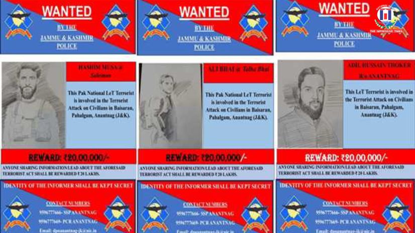 Pahalgam: Police release sketches of 2 Pakistanis, one local; 1,500 detaine