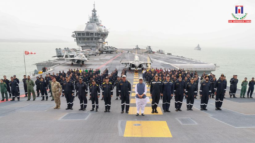 Operation Sindoor Is India’s Frontal Assault on Terrorism: Defence Minister Rajnath Singh Aboard INS Vikrant