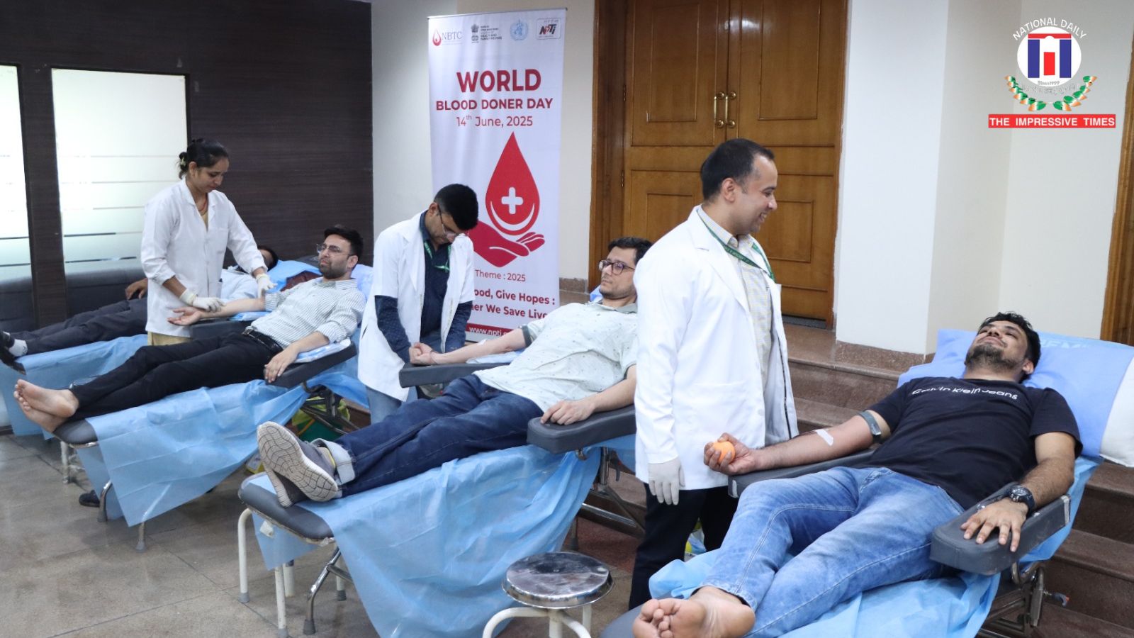 Blood donation camp organized in NPTI on the occasion of World Blood Donor Day