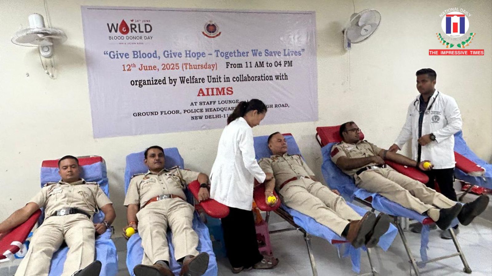 Delhi Police Welfare Unit and AIIMS, New Delhi, Jointly Organize Blood Donation Camp on World Blood Donor Day 2025