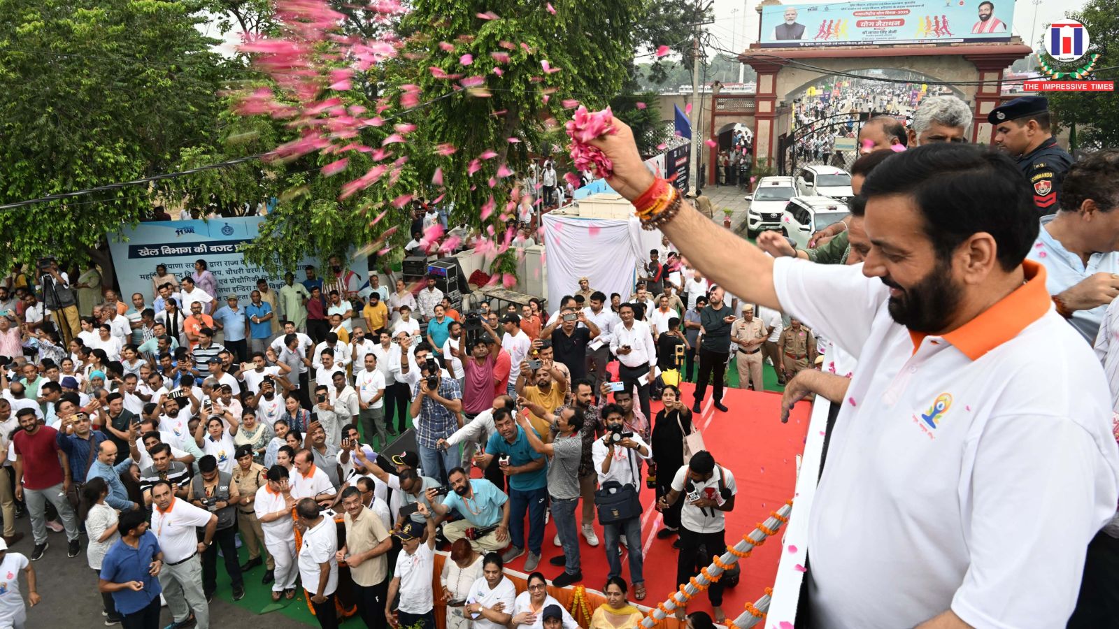 Chief Minister Saini takes part in state-level yoga marathon in Kurukshetra