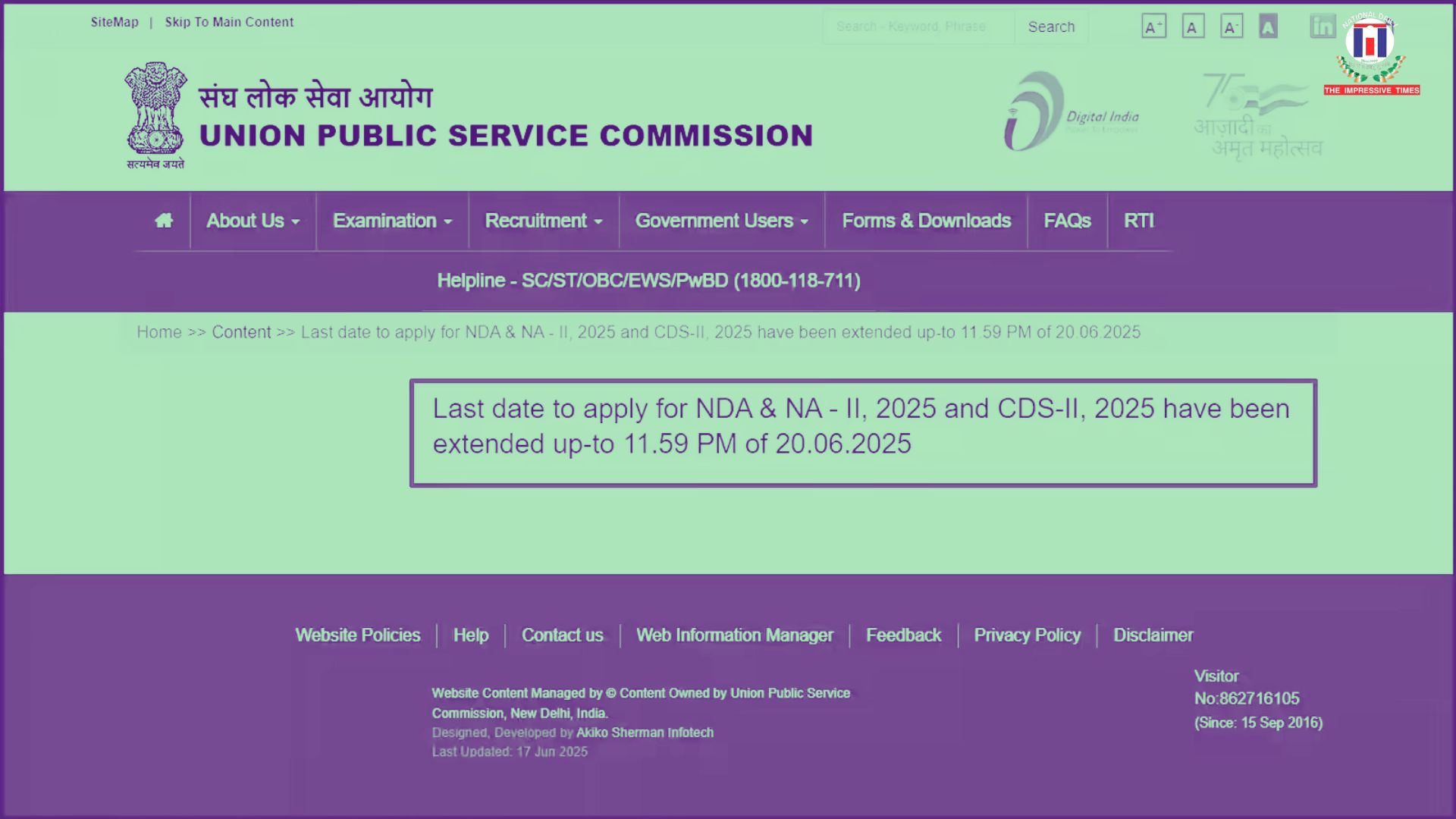 UPSC to Open 3-Day Correction Window for NDA & CDS Exam Applications as One-Time Measure
