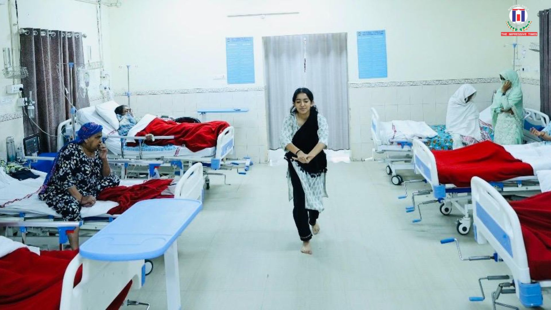 Girl from Bihar performs a dance of sacred solace in Delhi Hospital