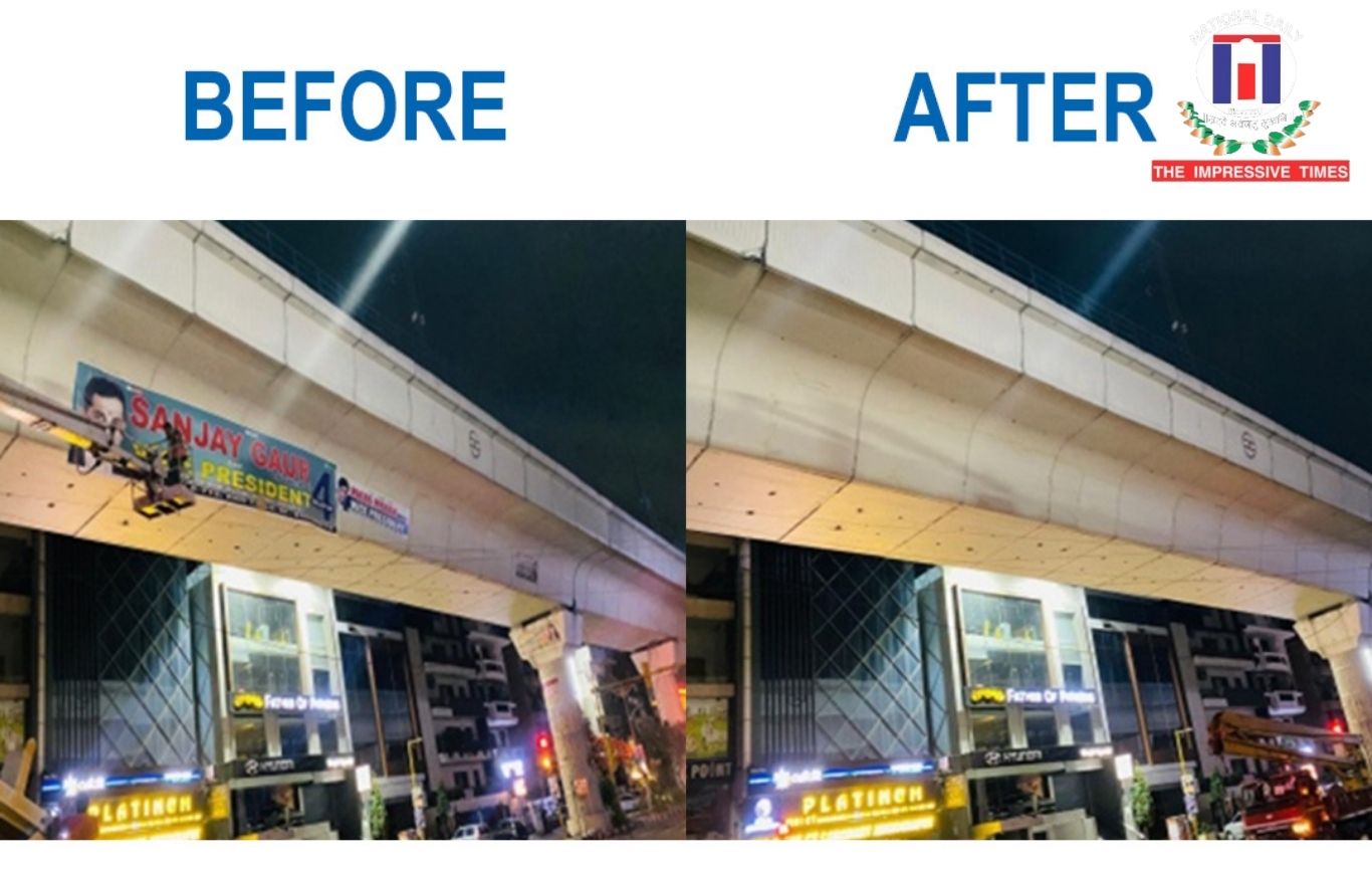 Rekha Sarkar Zero-Tolerance on those defacing Delhi; Strict action against wall vandals Delhi Metro Takes Stern Action on CM’s Directions, Posters and banners removed from 327 metro sites