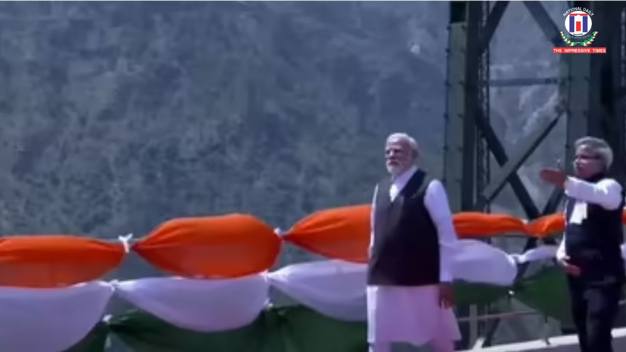 PM Modi Inspects World’s Highest Chenab Railway Bridge in J&K’s Reasi