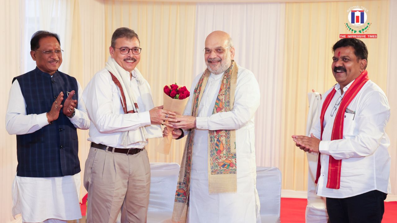 Union Home Minister Amit Shah meets officers instrumental in anti-Naxal operations, congratulates them on historic success, in New Delhi