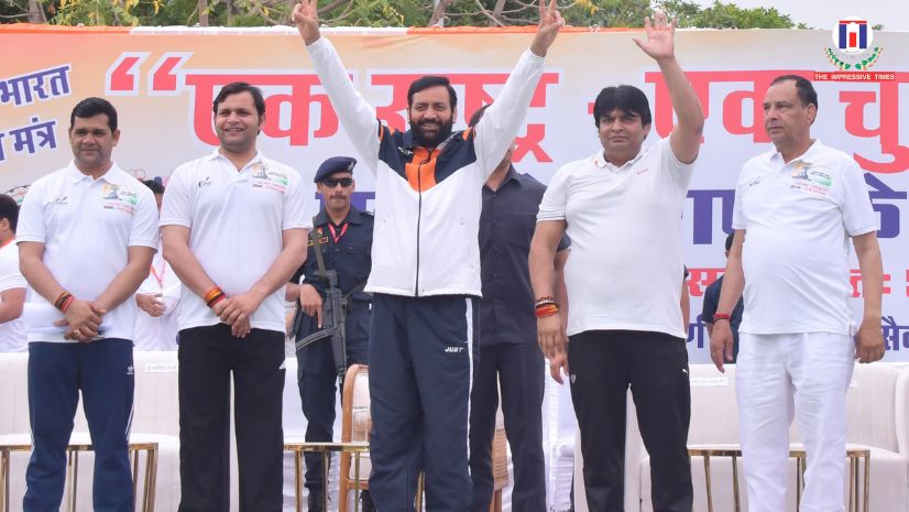 Chief Minister Nayab Singh Saini Joins ‘Gurugram Run’ on ‘One Nation, One Election’ Theme