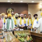 Chief Minister Bhagwant Mann and Manish Sisodia welcomed Sandhu into the party