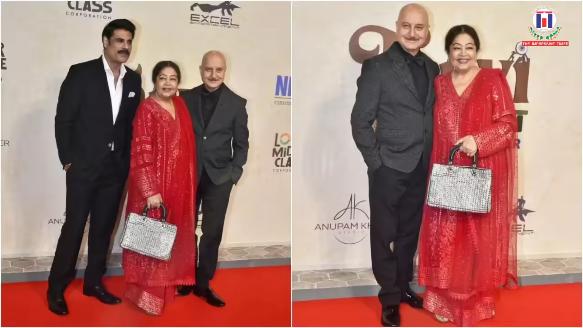 Kirron Kher Makes Rare Public Appearance with Anupam Kher at Tanvi The Great Premiere