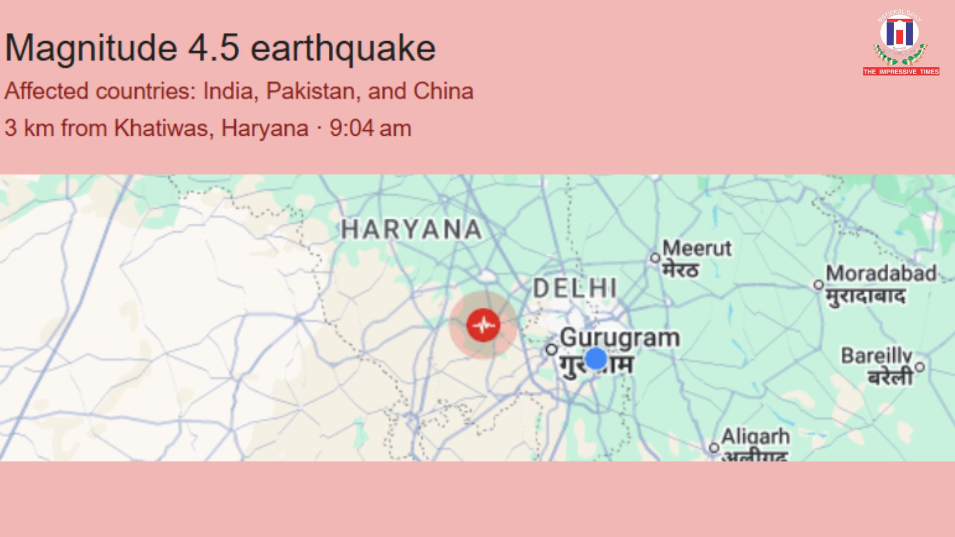 Mild Earthquake Shakes Delhi-NCR, Tremors Felt in Noida, Gurugram, Faridabad & Beyond