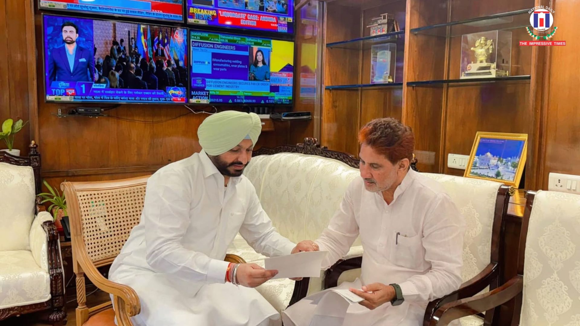 Rajya Sabha MP Subhash Barala meets Union MoS for Railways Ravneet Singh Bittu, discusses expansion of rail facilities in Tohana and Jakhal
