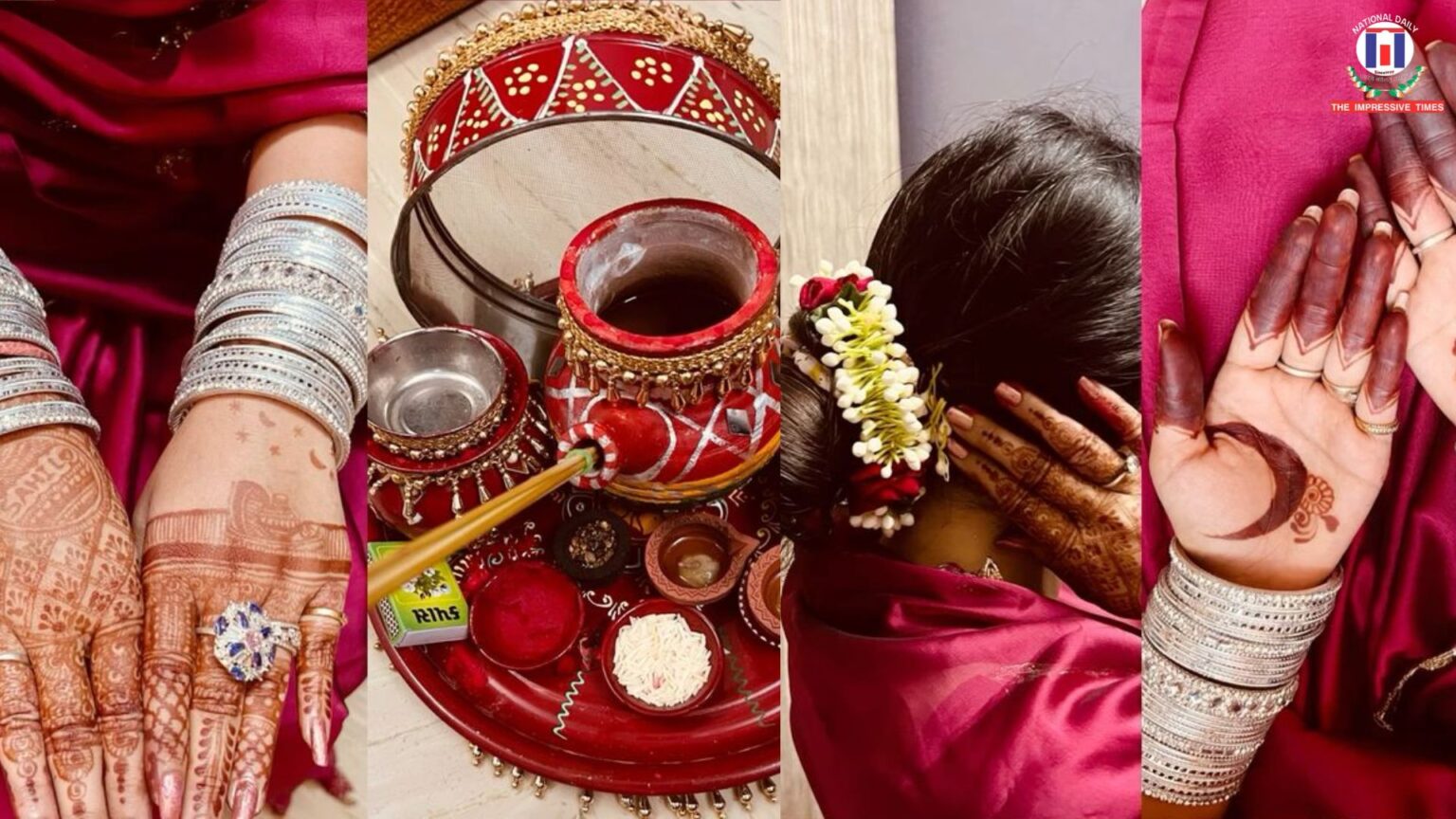 Karwa Chauth Glam Trends 2025 Makeup Mehndi and Modern Saree Styles ...