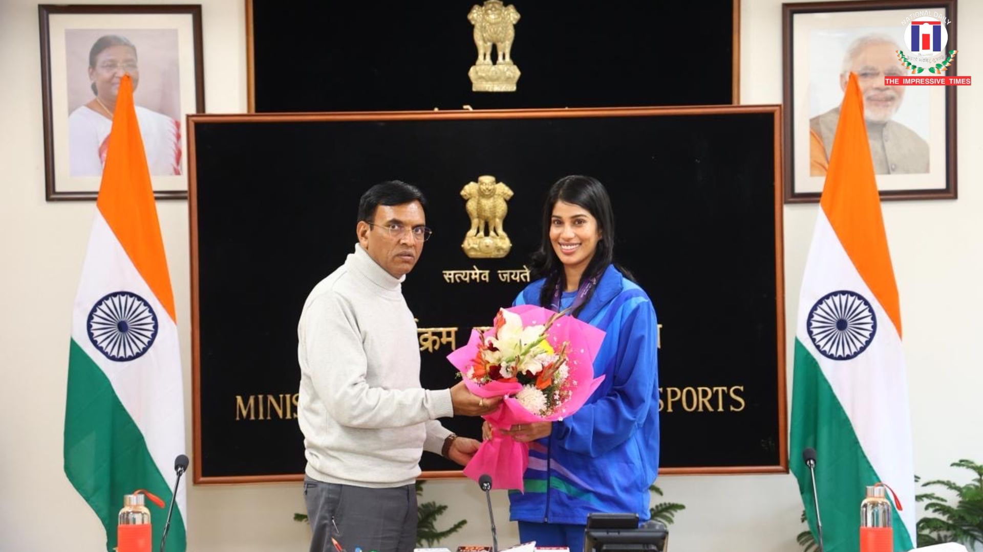 Sports Minister Dr. Mansukh Mandaviya Felicitates Indian Squash Team After Historic World Cup Victory