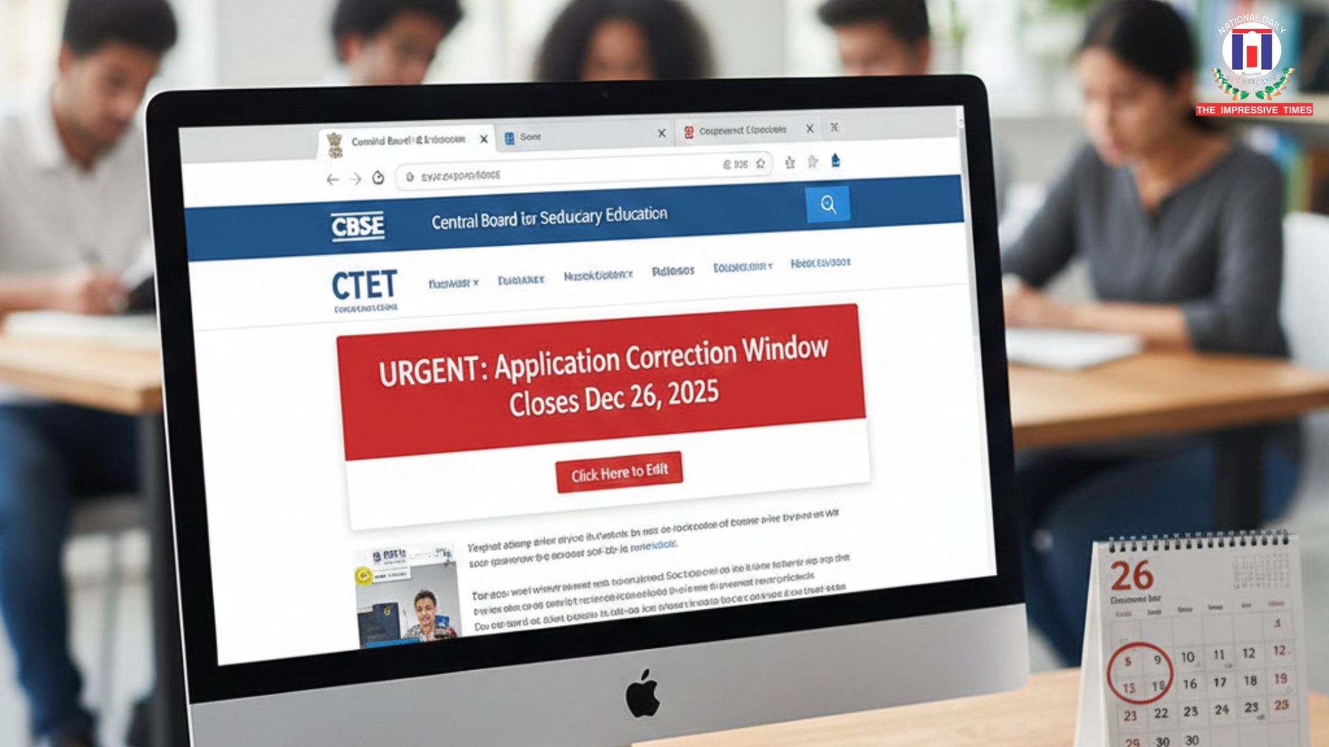 CTET Application Correction Window Closes on December 26, 2025
