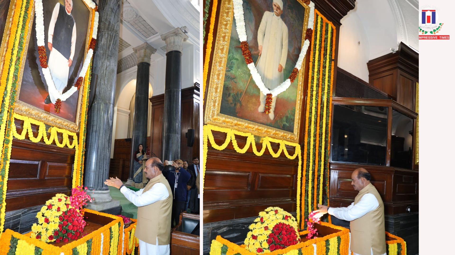 Lok Sabha Speaker Pays Floral Tributes to Mahamana Pandit Madan Mohan Malaviya and Shri Atal Bihari Vajpayee