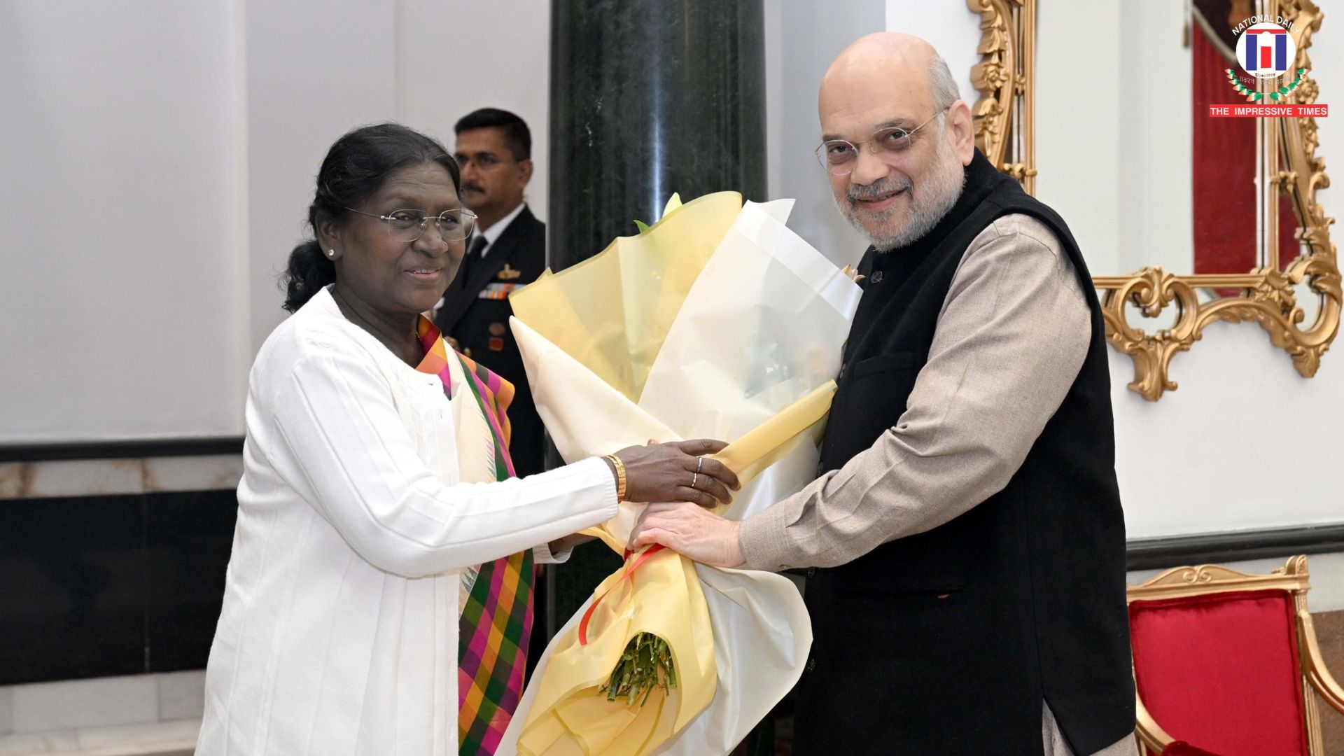 Amit Shah Submits 13th Report of Parliamentary Official Language Committee to Droupadi Murmu