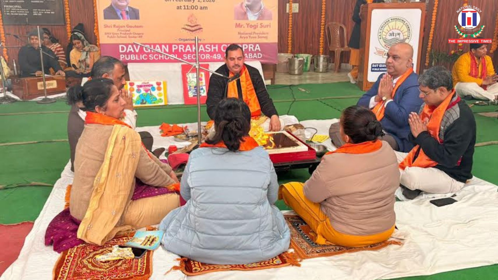 DAV Gian Prakash Chopra Public School Organises Grand 100 Kundiye Hawan Under Drug-Free Nation Campaign