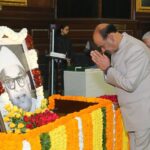Lok Sabha Speaker Om Birla Pays Floral Tributes to Former Speaker M. Ananthasayanam Ayyangar