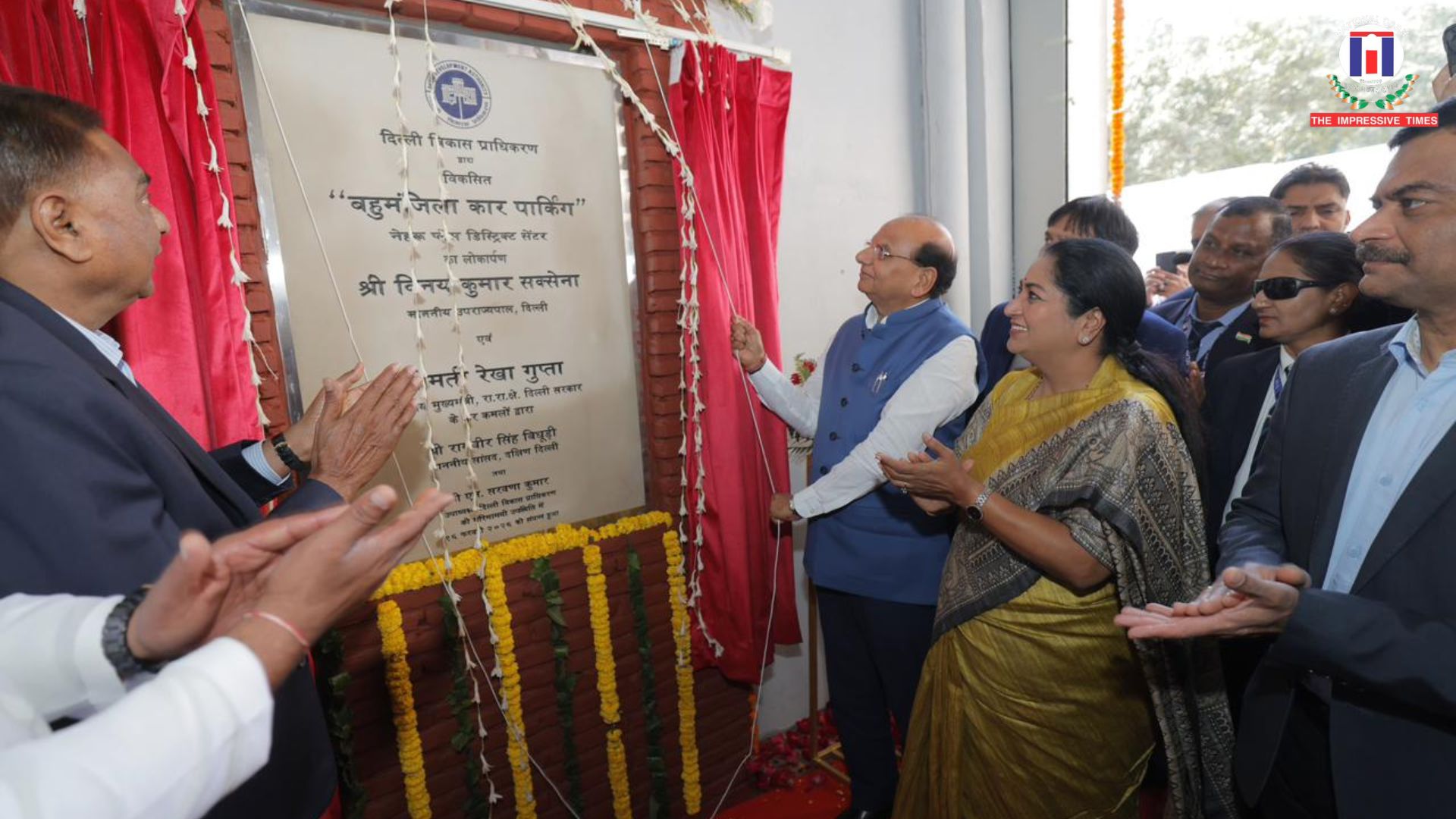 LG Vinai Kumar Saxena, CM Rekha Gupta Inaugurate Six-Storey Multi-Level Parking at Nehru Place