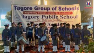 Tagore Public School Students Welcome Runners at 4th Accord Faridabad Half Marathon