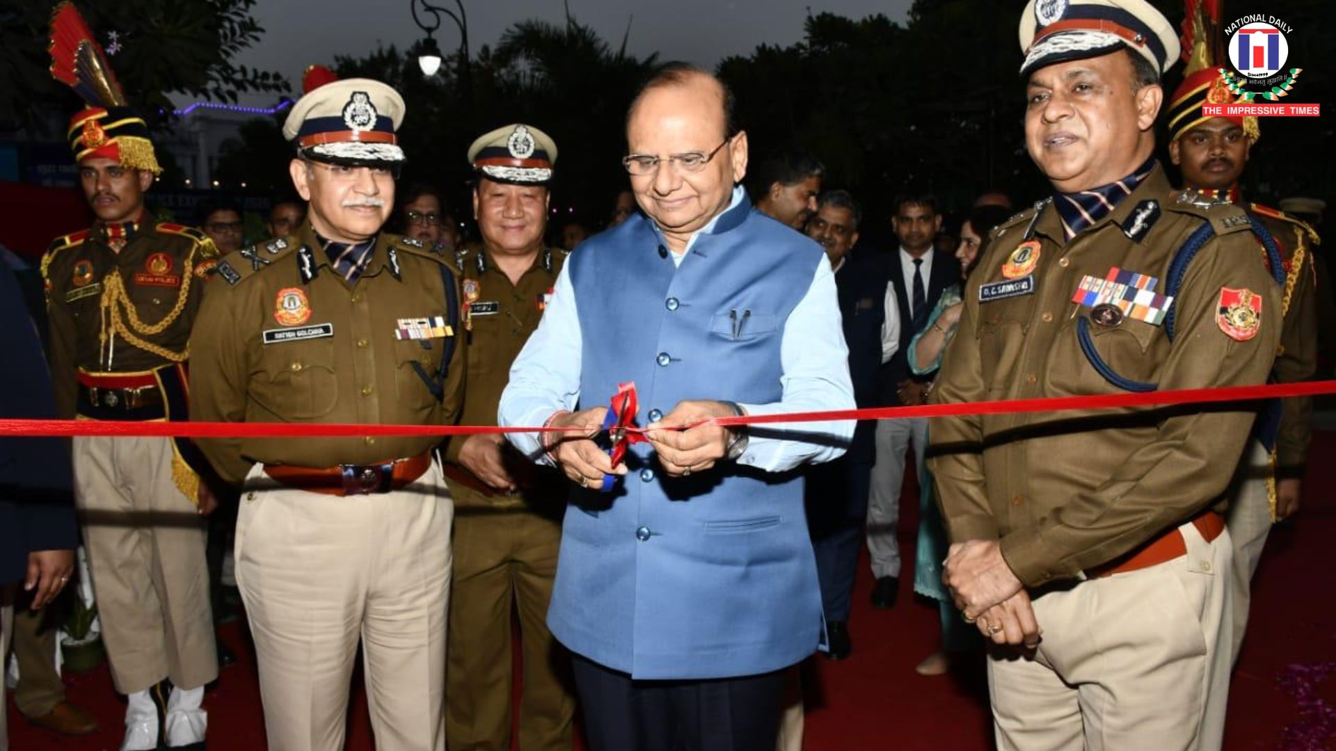 Lt Governor Vinai Kumar Saxena Unveils ANTF Logo, Website and Newsletter at Delhi Police Exhibition