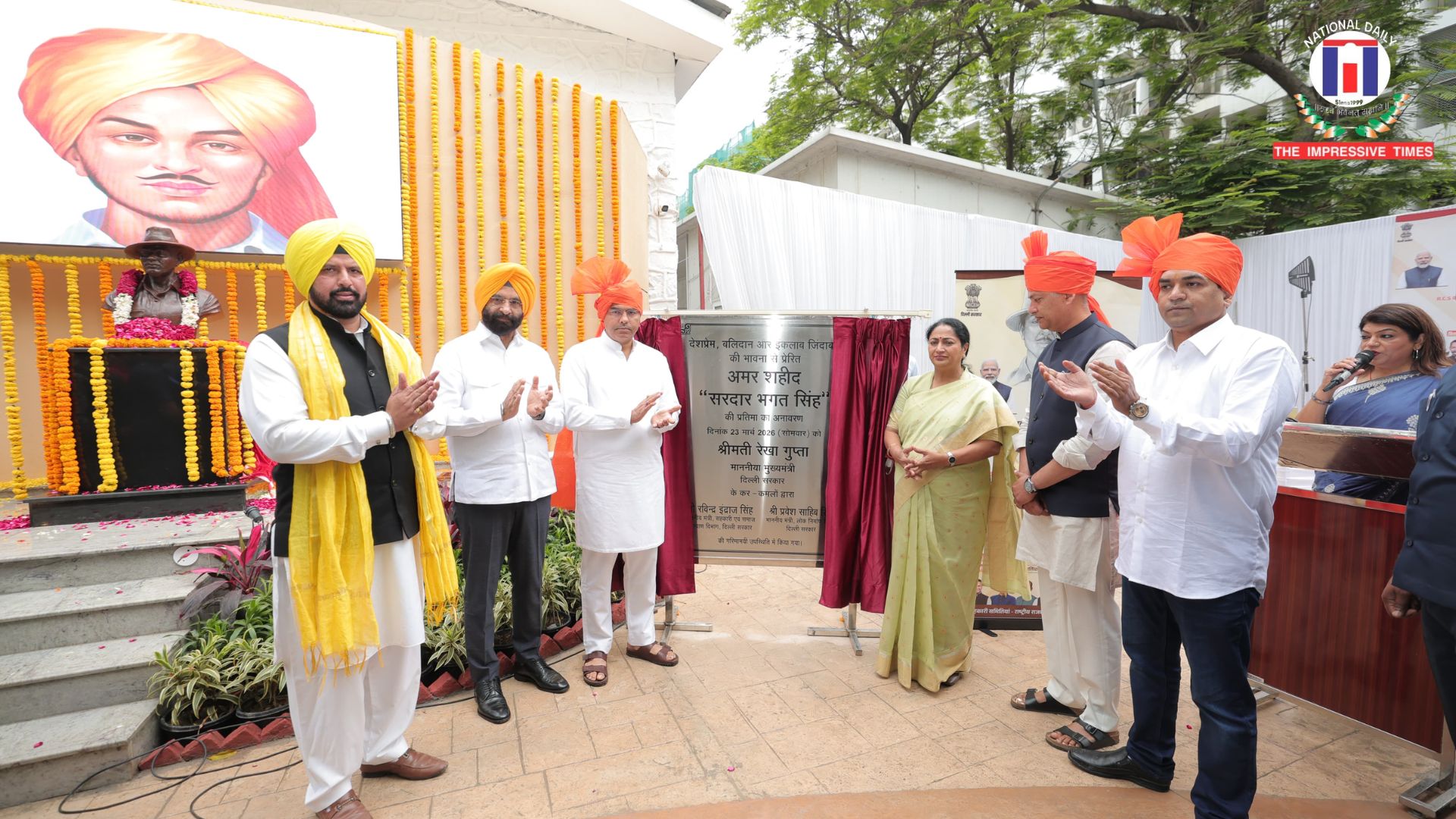 Memories of the ‘Martyr Supreme’ Rejuvenated: CM Rekha Gupta Unveils Statue of Bhagat Singh