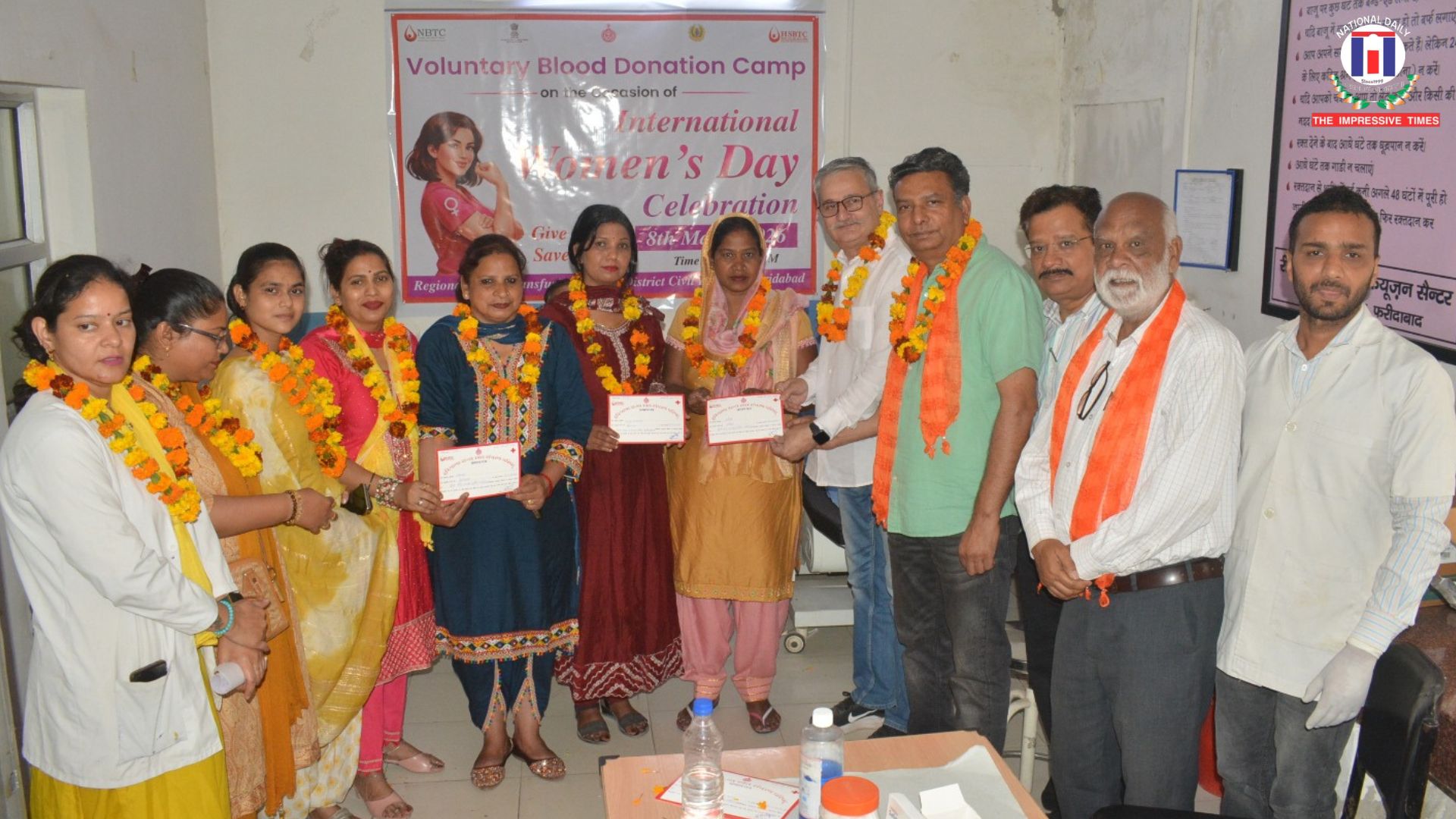 International Women’s Day Blood Donation Camp Held at BK Hospital by City Press Club Faridabad