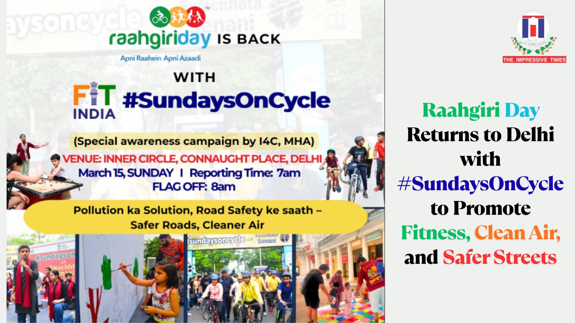 Raahgiri Day Returns to Delhi with #SundaysOnCycle to Promote Fitness, Clean Air, and Safer Streets