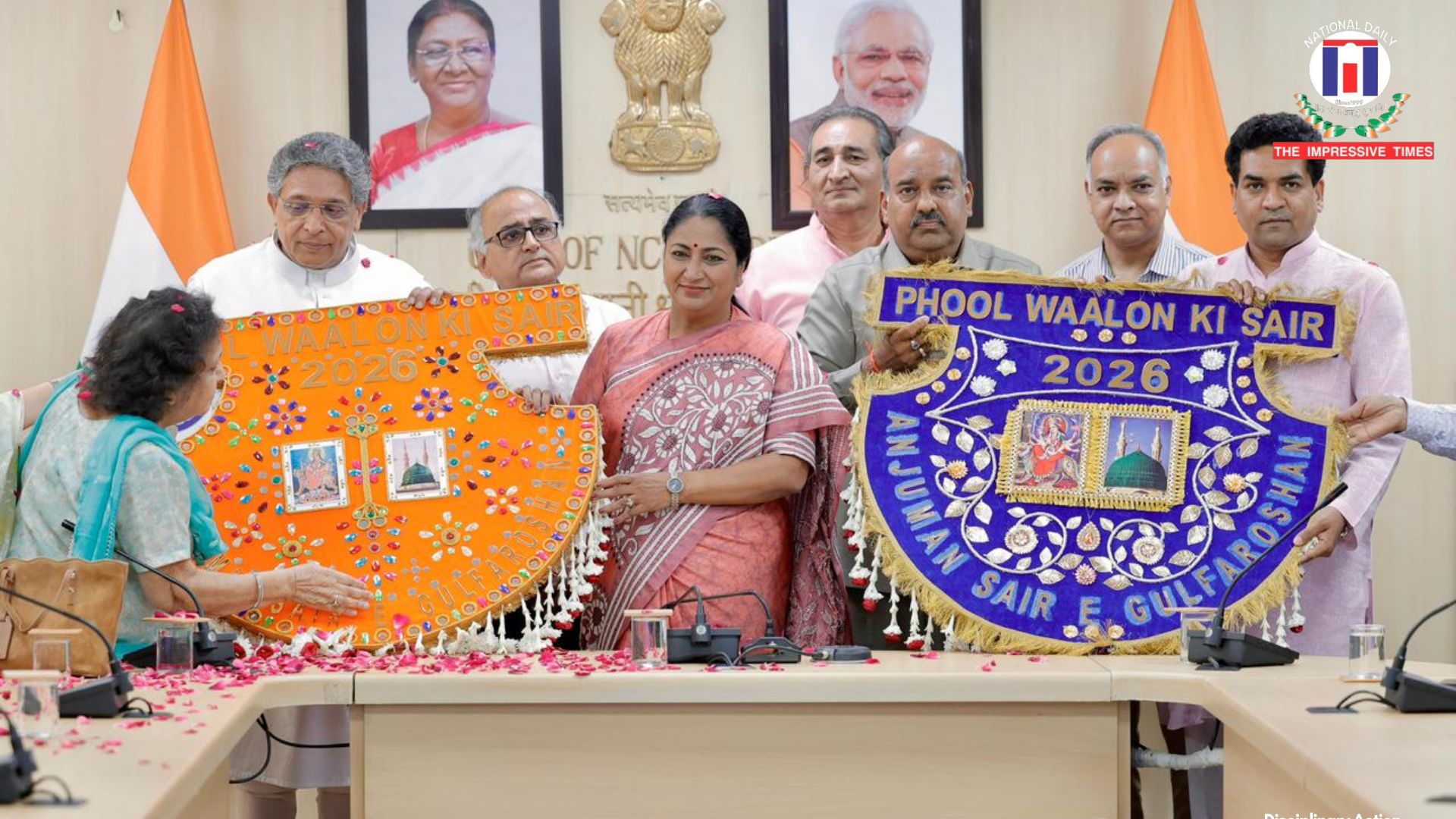 Delhi Secretariat Drenched in Festive Colors as Traditional Ceremony Marks ‘Phool Walon Ki Sair’ Celebrations