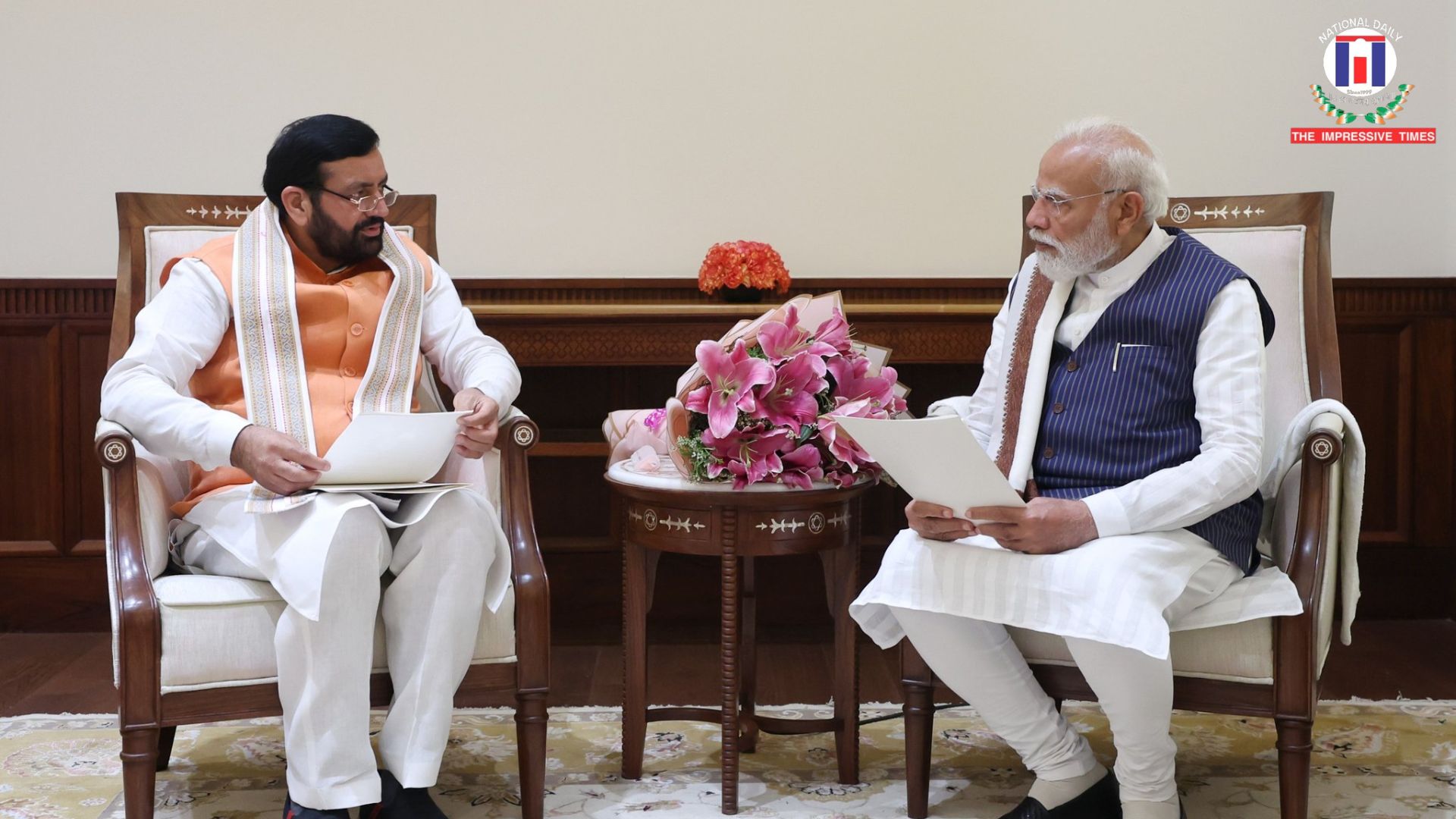 Haryana Chief Minister Nayab Singh Saini Meets Prime Minister Narendra Modi in New Delhi