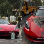 Bengaluru Man Uses Porsche to Fill Pothole, Viral Video Sparks Debate Over Roads and Public Responsibility