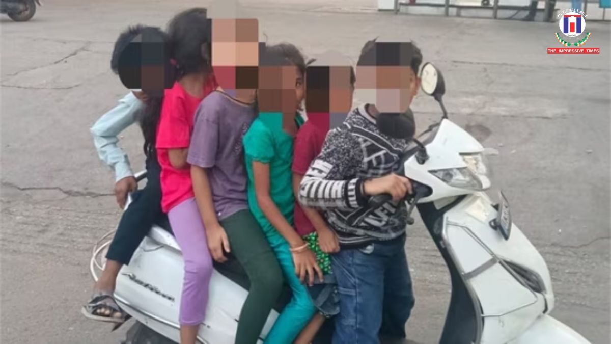 Bengaluru Scooter Stunt Sparks Outrage as Six Kids Ride Without Helmets
