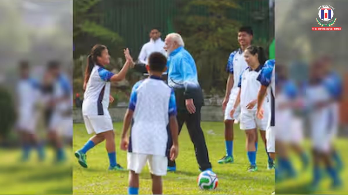 PM Modi plays football with youngsters in Gangtok energising morning moment goes viral