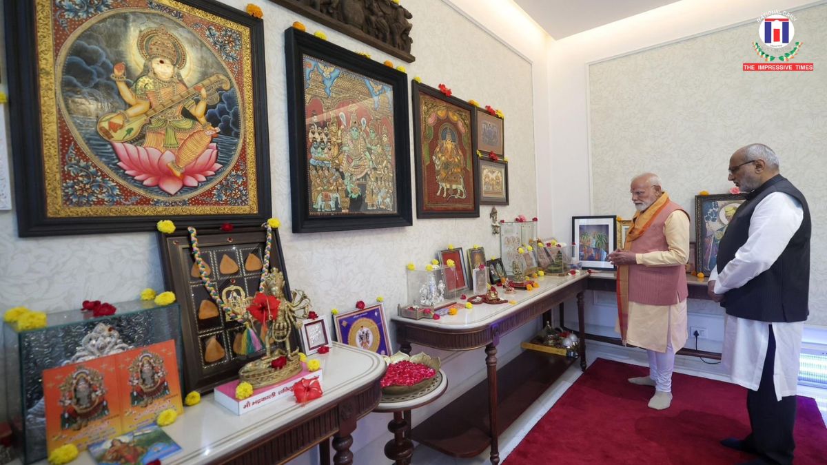 Prime Minister Narendra Modi Meets Vice President C P Radhakrishnan on Puthandu