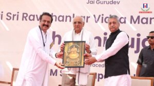 CM Bhupendra Patel Lays Foundation for New Sri Sri Ravi Shankar Vidya Mandir Campus in Ahmedabad