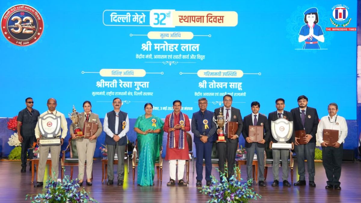 CM Rekha Gupta Announces 7 New Corridors in Delhi Metro Phase V (B) at 32nd Foundation Day Event