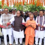 Defence Minister Rajnath Singh, UP CM Yogi Adityanath Inaugurate Nausena Shaurya Vatika in Lucknow