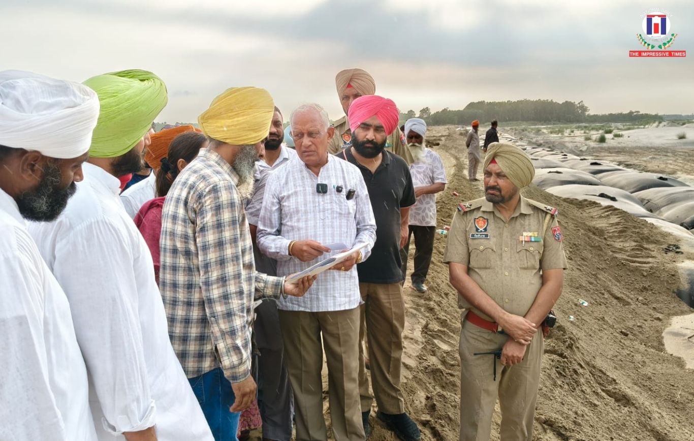 Barinder Kumar Goyal Reviews Sutlej Embankment Works, Unveils Advanced Flood Protection Measures