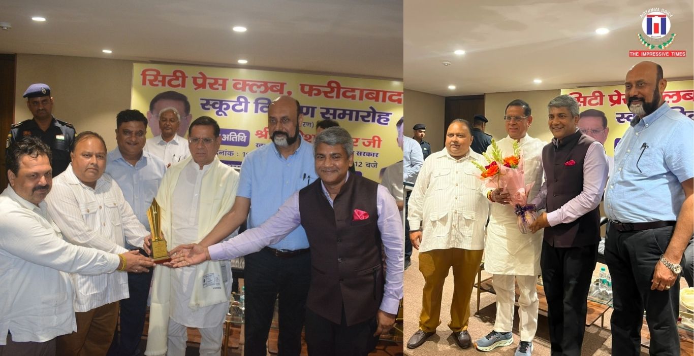Haryana Minister Rajesh Nagar Distributes Scooters to 26 Journalists at City Press Club, Faridabad Event