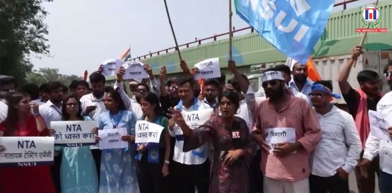 NSUI Protests Against NTA in Delhi, Seeks Accountability Over UGC-NET Re-Examination
