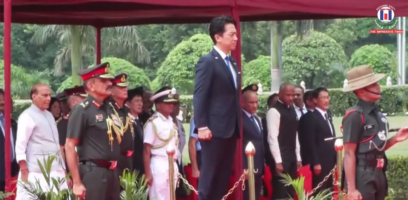 Japanese Defence Minister Koizumi Reviews Guard of Honour in Delhi, Rajnath Singh to Hold Bilateral Talks
